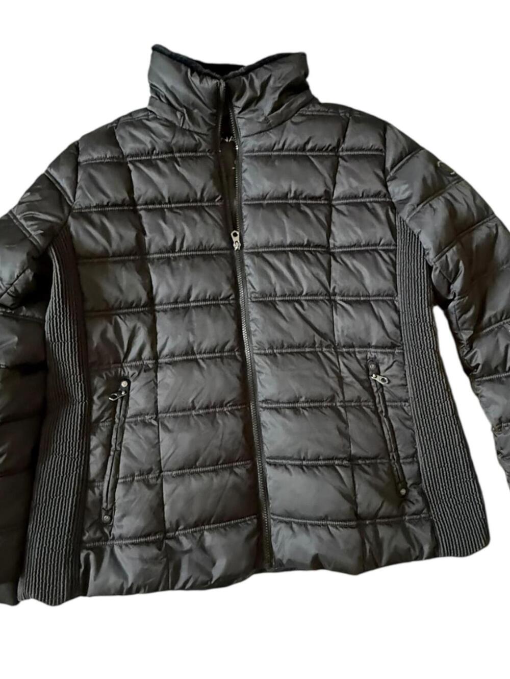 Nautica Black Quilted Puffer Jacket with Ribbed Sides Women’s Large